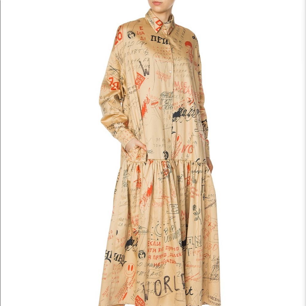 Eve and Esther long cotton shirt dress NWT S